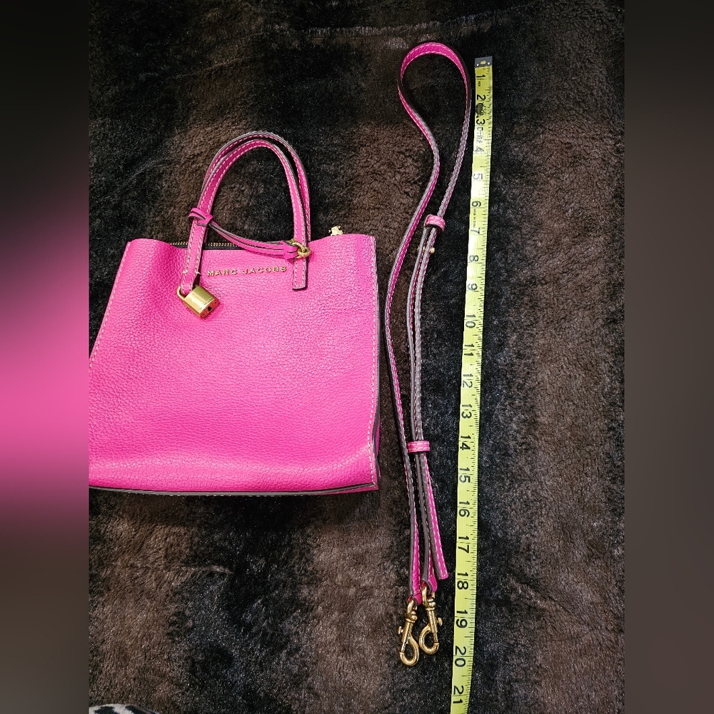 MARC JACOBS Pink Leather Mini Grind Tote with a Dustbag - Picture 6 of 16